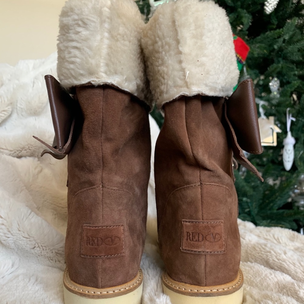 Red Valentino Suede Bow Accents Boots It - Picture 7 of 7